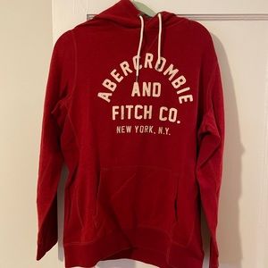 Red Abercrombie hoodie mens